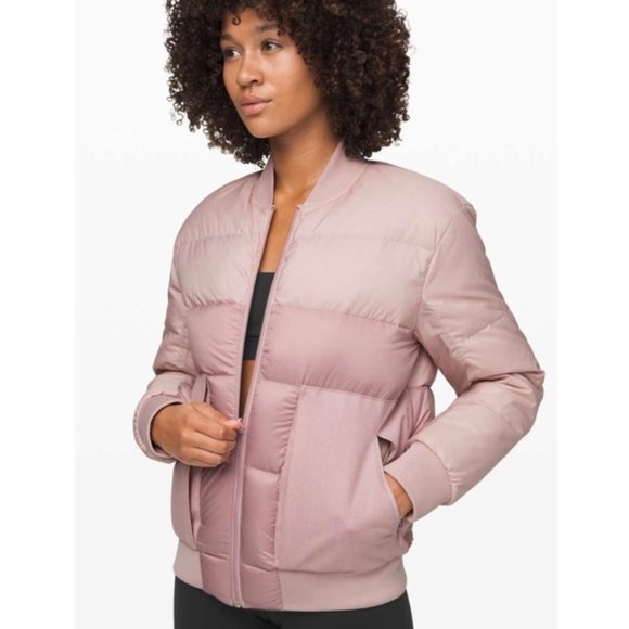 lululemon athletica Jackets & Blazers - Lululemon Roam Far Wool Bomber Porcelain Pink 8